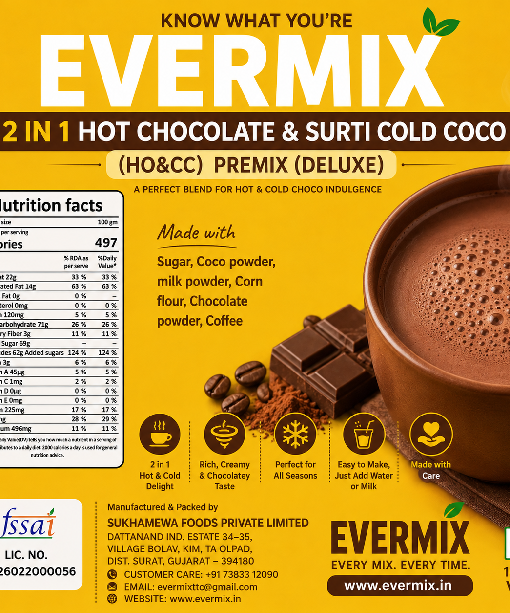 2-in-1 Hot Chocolate & Cold Coco Premix