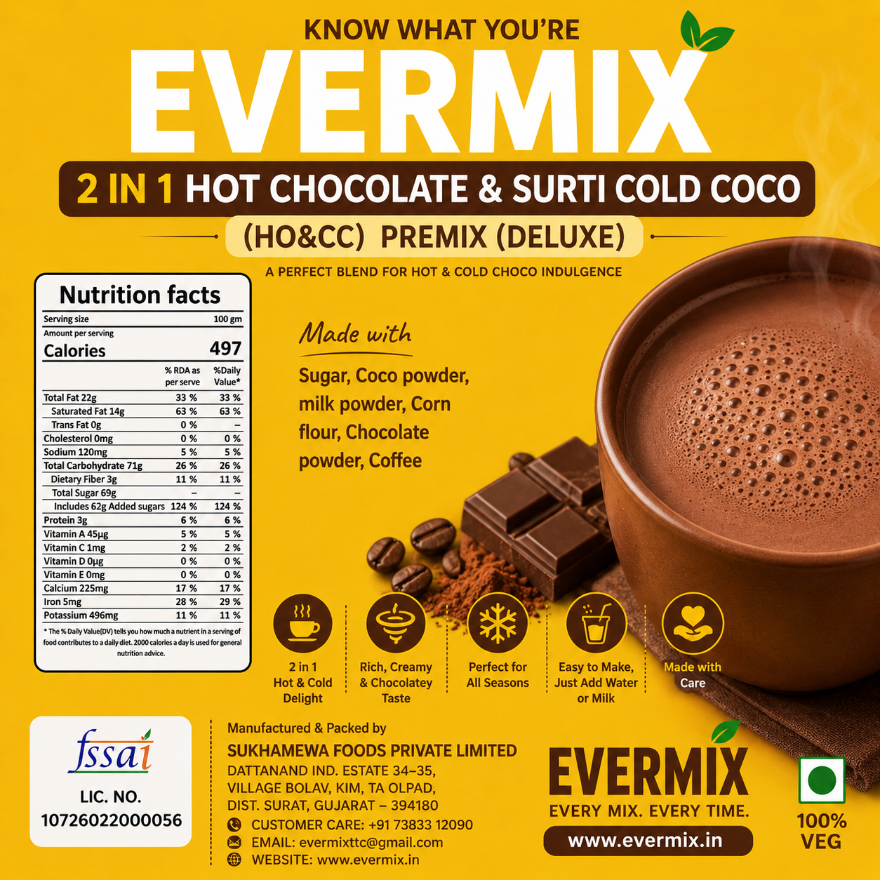 2-in-1 Hot Chocolate & Cold Coco Premix