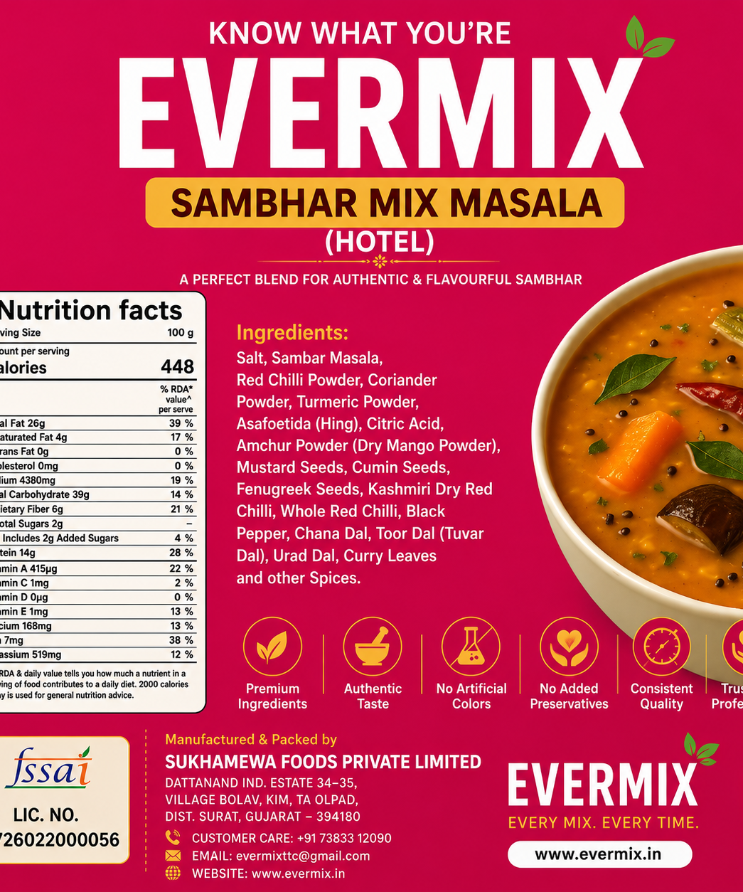 Sambhar Mix Masala (Hotel)